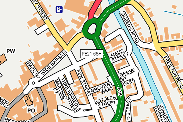 PE21 6SH map - OS OpenMap – Local (Ordnance Survey)