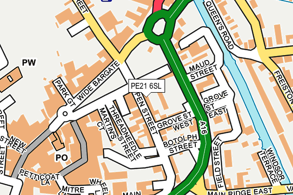PE21 6SL map - OS OpenMap – Local (Ordnance Survey)