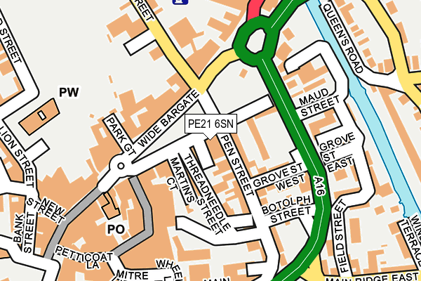 PE21 6SN map - OS OpenMap – Local (Ordnance Survey)