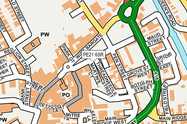 PE21 6SR map - OS OpenMap – Local (Ordnance Survey)