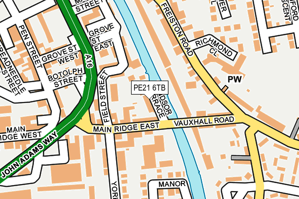PE21 6TB map - OS OpenMap – Local (Ordnance Survey)
