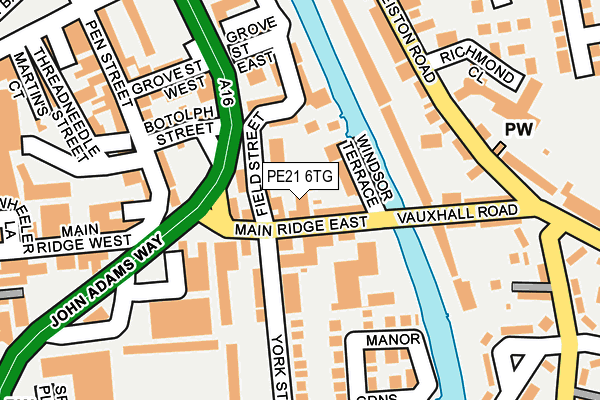 PE21 6TG map - OS OpenMap – Local (Ordnance Survey)