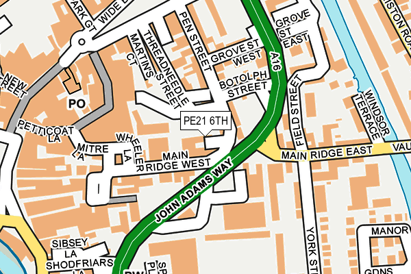 PE21 6TH map - OS OpenMap – Local (Ordnance Survey)