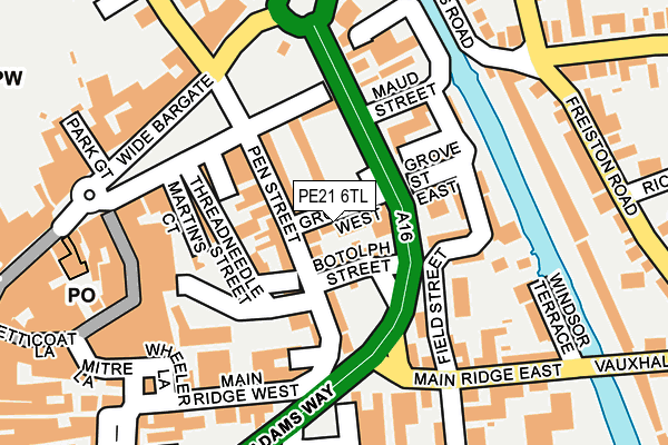 PE21 6TL map - OS OpenMap – Local (Ordnance Survey)