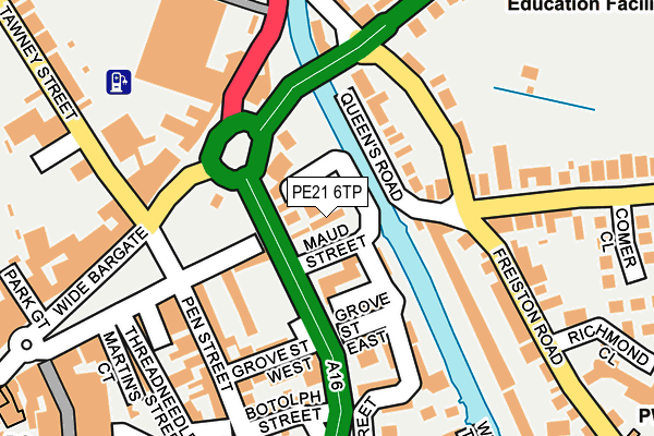 PE21 6TP map - OS OpenMap – Local (Ordnance Survey)