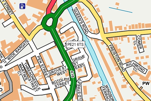 PE21 6TS map - OS OpenMap – Local (Ordnance Survey)