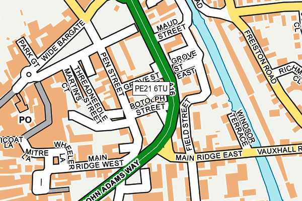 PE21 6TU map - OS OpenMap – Local (Ordnance Survey)