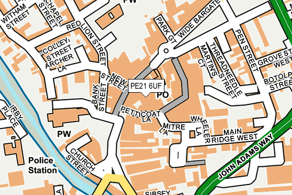 PE21 6UF map - OS OpenMap – Local (Ordnance Survey)