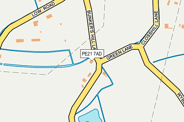 PE21 7AD map - OS OpenMap – Local (Ordnance Survey)