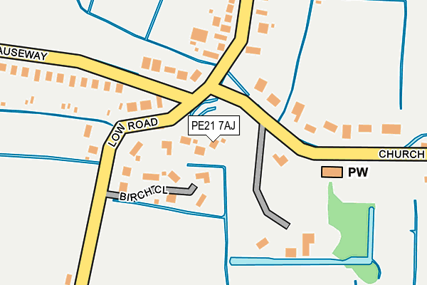 PE21 7AJ map - OS OpenMap – Local (Ordnance Survey)