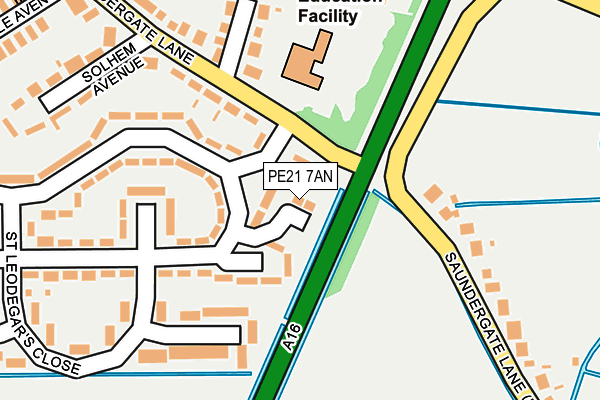 PE21 7AN map - OS OpenMap – Local (Ordnance Survey)