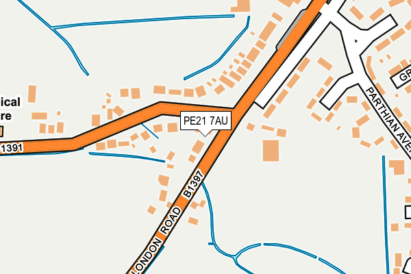 PE21 7AU map - OS OpenMap – Local (Ordnance Survey)