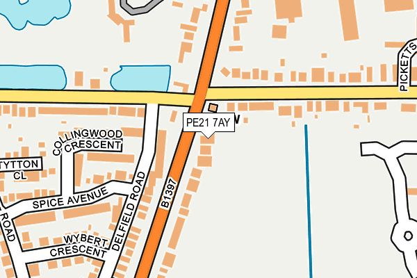 PE21 7AY map - OS OpenMap – Local (Ordnance Survey)