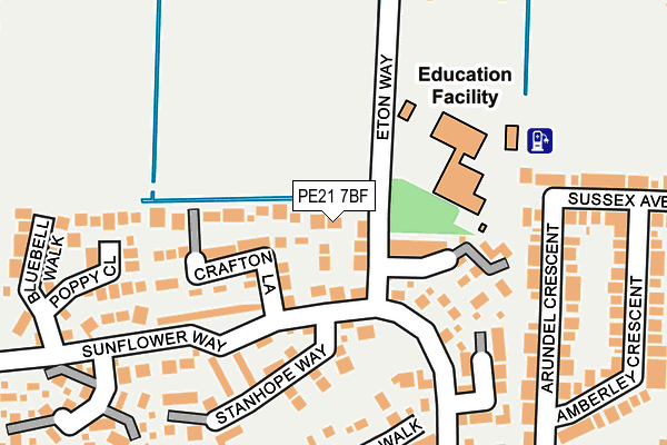 PE21 7BF map - OS OpenMap – Local (Ordnance Survey)