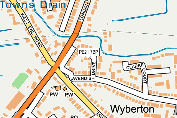 PE21 7BP map - OS OpenMap – Local (Ordnance Survey)