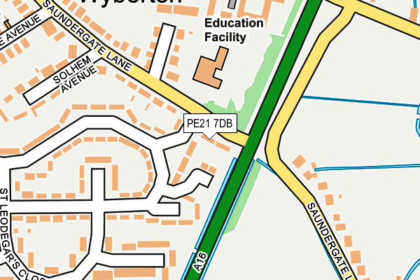 PE21 7DB map - OS OpenMap – Local (Ordnance Survey)