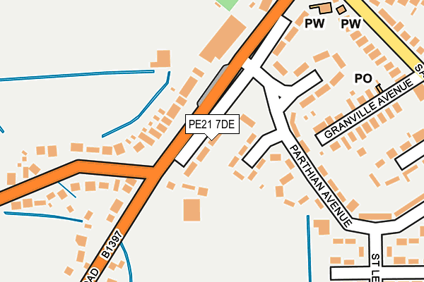 PE21 7DE map - OS OpenMap – Local (Ordnance Survey)