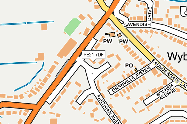 PE21 7DF map - OS OpenMap – Local (Ordnance Survey)