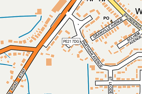 PE21 7DG map - OS OpenMap – Local (Ordnance Survey)