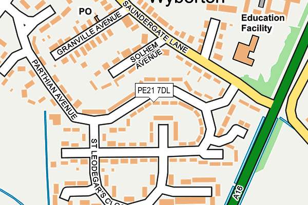 PE21 7DL map - OS OpenMap – Local (Ordnance Survey)