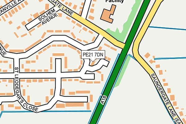 PE21 7DN map - OS OpenMap – Local (Ordnance Survey)