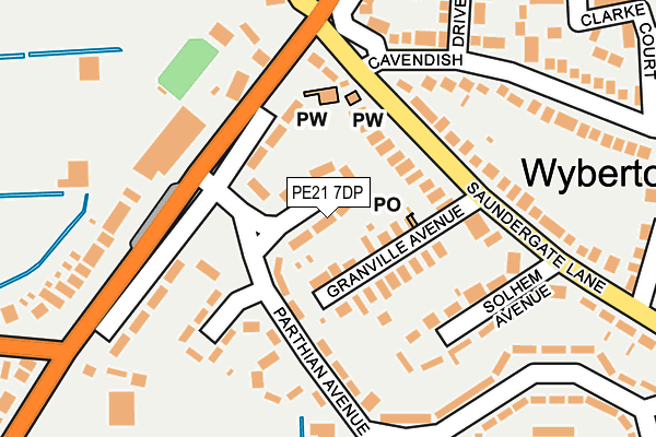 PE21 7DP map - OS OpenMap – Local (Ordnance Survey)