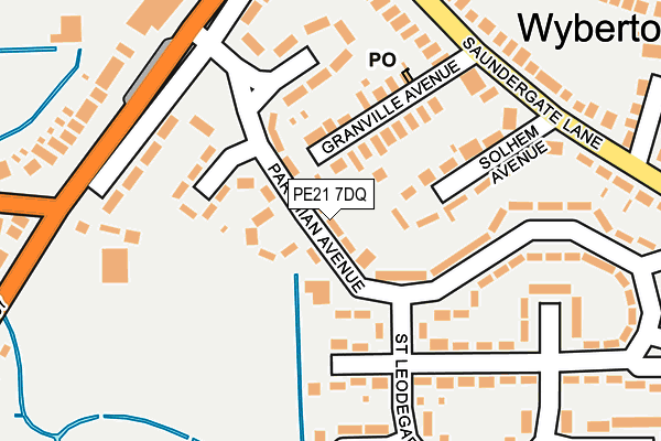 PE21 7DQ map - OS OpenMap – Local (Ordnance Survey)