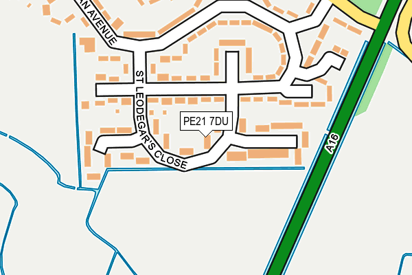 PE21 7DU map - OS OpenMap – Local (Ordnance Survey)
