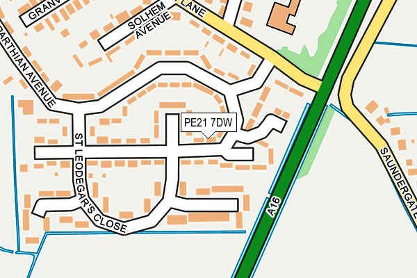 PE21 7DW map - OS OpenMap – Local (Ordnance Survey)