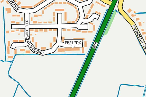 PE21 7DX map - OS OpenMap – Local (Ordnance Survey)