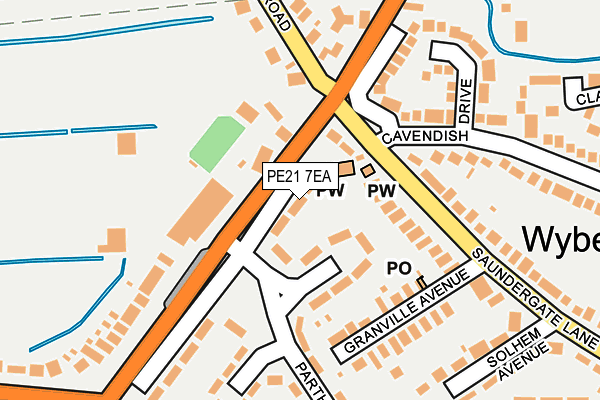 PE21 7EA map - OS OpenMap – Local (Ordnance Survey)