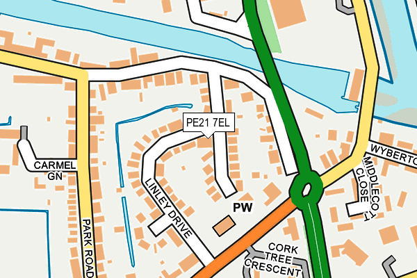 PE21 7EL map - OS OpenMap – Local (Ordnance Survey)