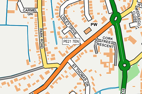 PE21 7EN map - OS OpenMap – Local (Ordnance Survey)
