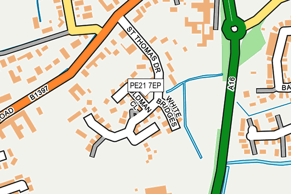 PE21 7EP map - OS OpenMap – Local (Ordnance Survey)