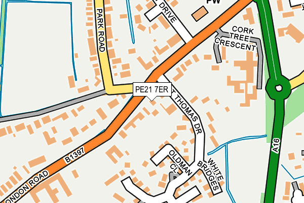 PE21 7ER map - OS OpenMap – Local (Ordnance Survey)