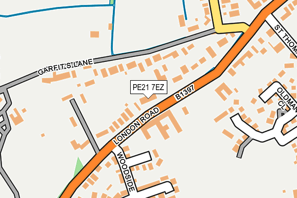 PE21 7EZ map - OS OpenMap – Local (Ordnance Survey)