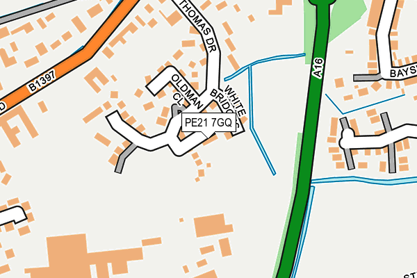 PE21 7GQ map - OS OpenMap – Local (Ordnance Survey)