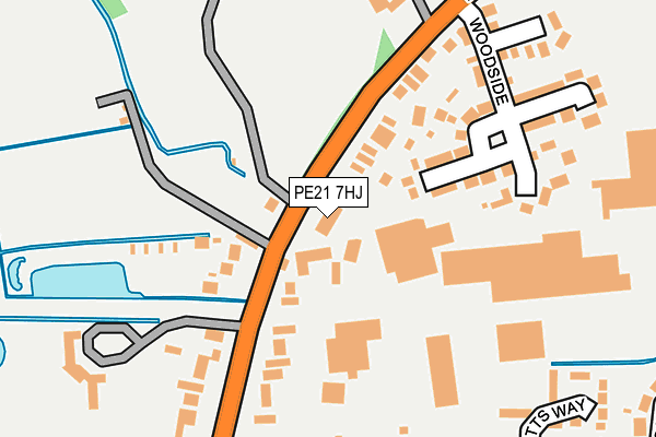 PE21 7HJ map - OS OpenMap – Local (Ordnance Survey)