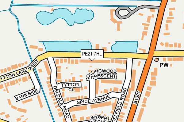 PE21 7HL map - OS OpenMap – Local (Ordnance Survey)