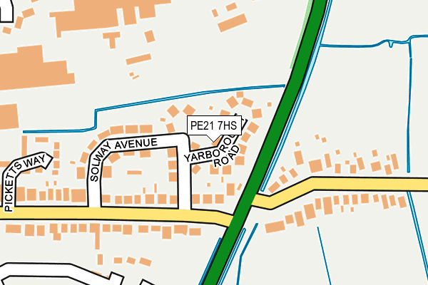 PE21 7HS map - OS OpenMap – Local (Ordnance Survey)