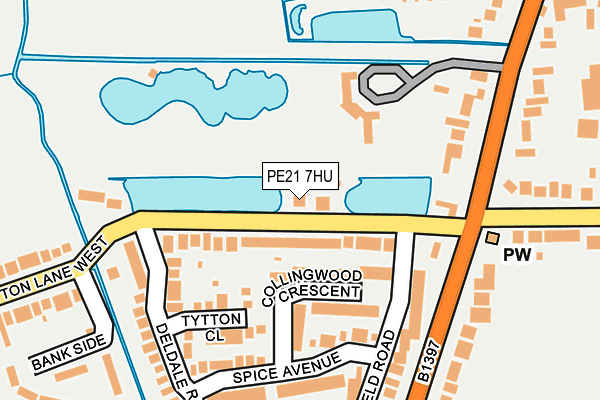 PE21 7HU map - OS OpenMap – Local (Ordnance Survey)