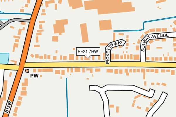 PE21 7HW map - OS OpenMap – Local (Ordnance Survey)