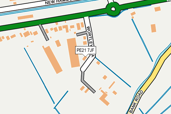 PE21 7JF map - OS OpenMap – Local (Ordnance Survey)