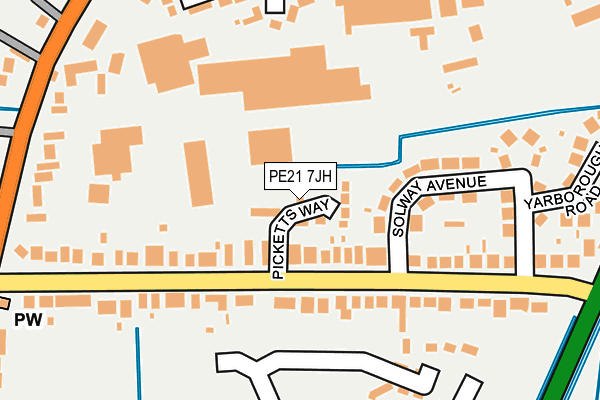 PE21 7JH map - OS OpenMap – Local (Ordnance Survey)
