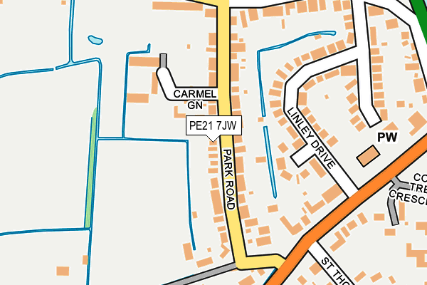 PE21 7JW map - OS OpenMap – Local (Ordnance Survey)