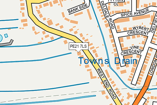 PE21 7LS map - OS OpenMap – Local (Ordnance Survey)