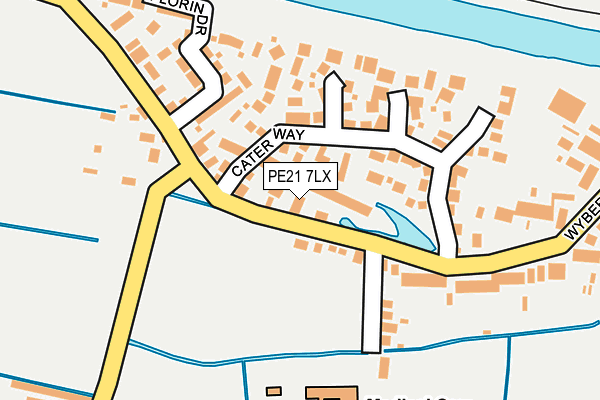 PE21 7LX map - OS OpenMap – Local (Ordnance Survey)