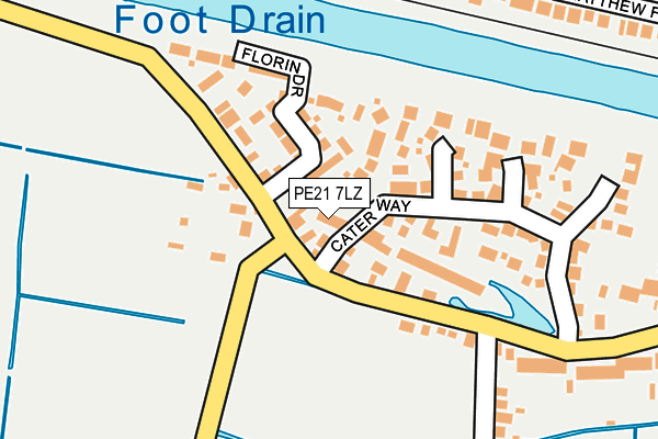 PE21 7LZ map - OS OpenMap – Local (Ordnance Survey)