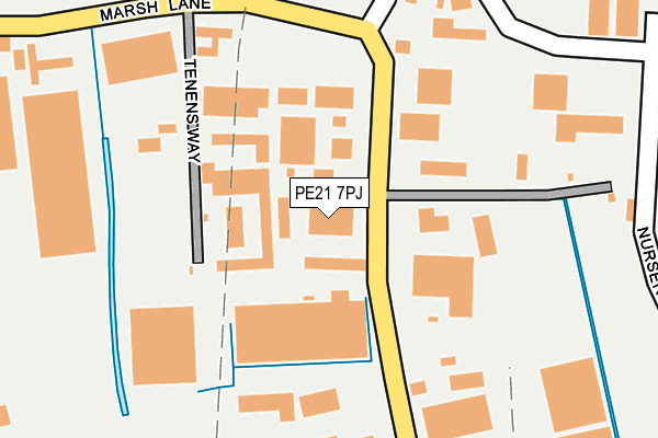 PE21 7PJ map - OS OpenMap – Local (Ordnance Survey)