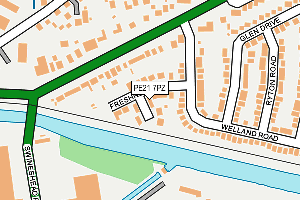 PE21 7PZ map - OS OpenMap – Local (Ordnance Survey)